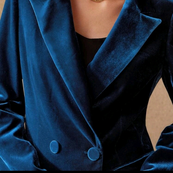 Women's Velvet Pantsuit Jacket Women Fashion Long Sleeve - Picture 6 of 11